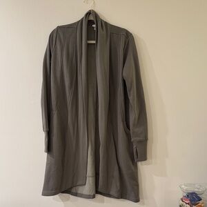 Women's Olive Open Front Fleece Cardigan